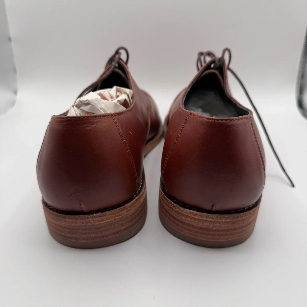 Nisolo Oxford Loafers Leather Dress Shoes Brandy Red Men's 13 Lace Up New in Box